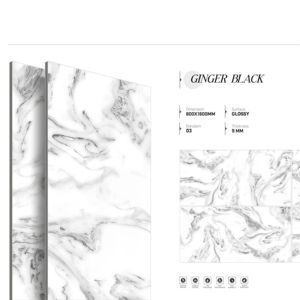 Carreaux de porcelaine brillants effet marbre italien, dimensions 800x1600, 1200x1800, 750x1500 mm, dalles de luxe pour projets haut de gamme - Product Image 1