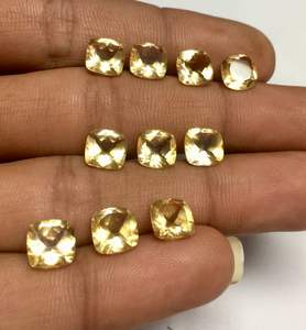 Citrine naturelle taille coussin, dos pointu, pierre précieuse calibrée pour la fabrication de bijoux par Gemsocean - Product Image 4