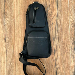 <b>Men's</b> Business Full Grain Genuine Leather Chest <b>Bag</b> Vintage Cowhide Leather Cycling Sports Crossbody <b>Bag</b> Casual <b>Sling</b> <b>Bag</b> - Product Image 3