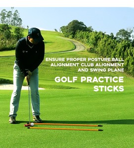 Bâtons d'alignement de golf en fibre de <span class=keywords><strong>verre</strong></span> de qualité supérieure personnalisés |   Poteau de marquage d'entraînement détachable de 44 pouces pour la posture et la pratique du putting au golf - Product Image 1