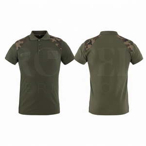OEM Breathable Quick Dry Solid Plain Color Polo Shirts <b>Workwear</b> Camouflage Shoulder Panels Hook Loop Patch Design Shirts Unisex - Product Image 5