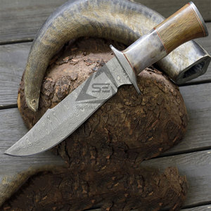มีดเหล็กดามัสกัสด้ามจับทำจากไม้ DIY - Product Image 3