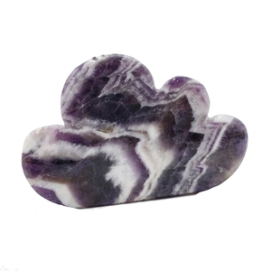 Superbe améthyste chevron sculptée en forme de nuage, pierre précieuse de guérison Reiki, cristal sculpté en forme de nuage, vente en gros - Product Image 4