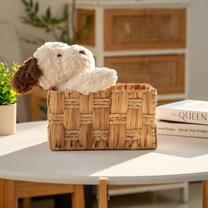 Panier de rangement en jacinthe d'eau fait main, panier de rangement rectangulaire fait main, vente en gros, écologique, fabriqué au Vietnam - Product Image 6