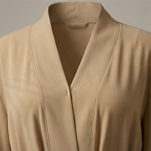 2025 OEM Kimono Abaya pour femmes musulmanes, en tissu polyester épais, doux et très extensible, col en V, manches longues, pour fêtes, Ramadan, mariages - Product Image 4