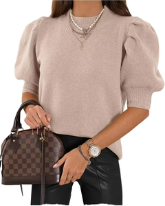 Suéter de Punto con Mangas Abullonadas para Mujer, Tendencia Primavera-Verano, Estilo Casual - Product Image 6