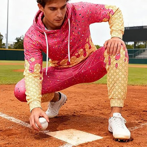 ชุดเซ็ตฮู้ดดี้ไอศกรีมสำหรับผู้ชายและวัยรุ่น 2 ชิ้น เสื้อฮู้ดลำลองและกางเกงจ็อกเกอร์ ชุดลำลองสวมใส่สบาย - Product Image 4