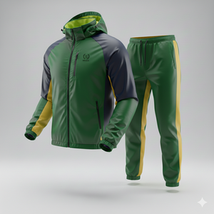 <b>Men</b> Hooded Color Blocking Windbreaker <b>Jacket</b> Shorts Set Quick Dry Polyester Cotton Casual Winter Outfit Customized Colors new - Product Image 5