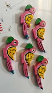 งานฝีมือไม้แกะสลักลายดอกบัวเพ้นท์มือ สำหรับทำเครื่องประดับ DIY ของตกแต่งแขวนผนัง ขายส่ง - Product Image 2