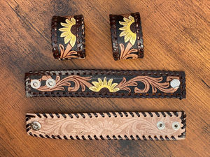 Nouvelle arrivée vente chaude Western élégant peint à la main en cuir repoussé main manchette bracelets unisexe usage quotidien accessoire de mode - Product Image 6