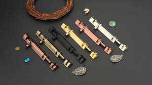 Solid Brass <b>Security</b> Door <b>Bolt</b> with Antique Brass Slide Latch Lock Easy Installation for Wooden Doors & Cabinets Luxury Modern - Product Image 3