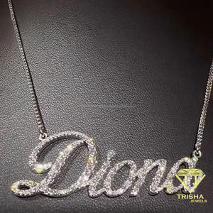 สร้อยคอชื่อประดับเพชรเทียม จี้แบบสั่งทำได้ สร้อยคอหรูหราแบบ Iced Out เครื่องประดับแฟชั่นส่วนตัว - Product Image 4