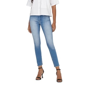 Customize Mid Waist Stretch Straight Denim Pants Women Comfort Fit Modern High Street Sexy Casual Office Washable Streetwear - Product Image 1