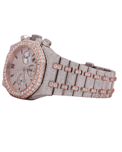 Montre Homme Personnalisée de Haute Qualité en Or Blanc, Quartz, Sertie de Moissanite de Luxe Taille Ronde, Style Hip Hop, Verre Tendance - Product Image 2