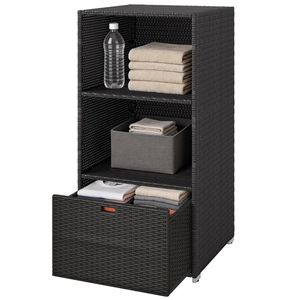 Portasciugamani e Armadietto Marrone Scuro per Piscina con Ripiano per Organizzare gli Accessori della Piscina - Product Image 5