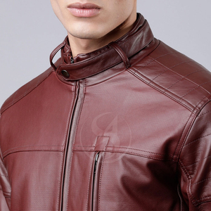 Veste en cuir de mouton PU de qualité supérieure pour homme, nouvelle collection, design tendance, col montant, respirante et écologique - Product Image 6