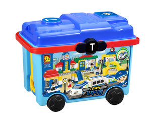 Juego de Bloques de Construcción de Estación de Tren de Plástico OXFORD para Niños Pequeños, con Estuche de Transporte Móvil, para Preescolares de 3+ Años, Corea - Product Image 1