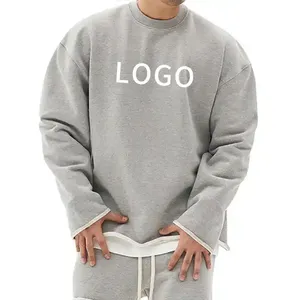 Conjuntos Cortos de 2 Piezas para Hombre, con Capucha, Casuales, Sólidos, de Invierno, con Logotipo Personalizado, 100% Algodón, Cierre de Cremallera, Venta al Por Mayor - Product Image 2
