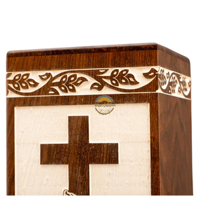 AYAANS Rosewood wooden Hand Carved Wooden Hot Selling cremation Urn <b>Box</b> for Adult Ashes Wholesale Cremation Urns (6X6X11)IN - Product Image 5