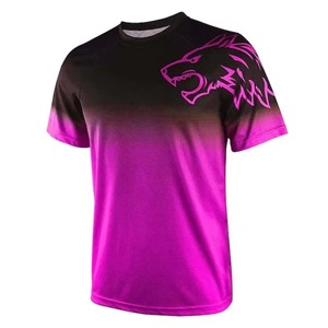 T-shirts de sport respirants pour hommes, manches courtes, haute qualité, 95% coton, 5% élasthanne, t-shirt de sport personnalisé, t-shirts de compression - Product Image 2
