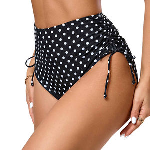 กางเกงว่ายน้ำเอวสูงสีพื้นดีไซน์ใหม่สำหรับผู้หญิง ปกปิดสะโพก กระชับสัดส่วน - Product Image 3