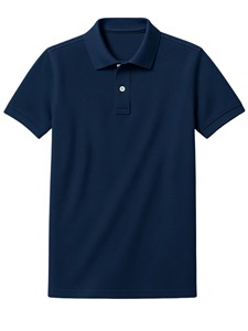 Men's <b>Navy</b> Blue Short Sleeve <b>Polo</b> <b>Shirt</b> Solid Color Pique Knitted Casual Breathable Design - Product Image 2