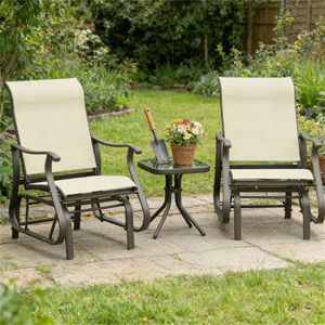 Set da Giardino in 3 Pezzi Beige per Terrazza e Giardino con Sedie Confortevoli - Product Image 1