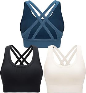 Vente directe usine Soutien-gorge de sport sans coutures à maintien élevé dos nageur pour le yoga, la gym et le fitness pour femme 290GSM - Product Image 3