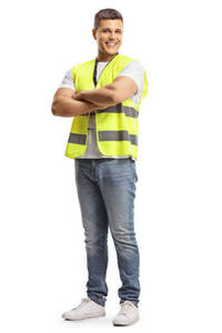 Gilet de sécurité réfléchissant jaune pour homme, respirant, léger, décontracté, vêtement d'extérieur, tenue de travail printanière - Product Image 4