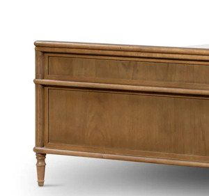 Lit en teck minimaliste contemporain, cadre de lit en bois massif avec rangement, taille Queen, meubles de chambre à coucher - Product Image 5