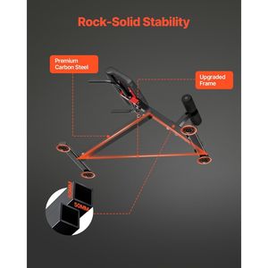 Chaise romaine pliable réglable 250 lb, banc d'hyperextension, équipement d'exercice multifonction pour l'entraînement des fessiers - Product Image 5