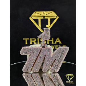 Pendentif Moissanite Diamant « 7M CHRIS » en Argent Sterling 925 Personnalisé, Sertissage Glacé, Collier Hip Hop avec Attache Manuelle, Bijoux par Trisha Jewels - Product Image 3