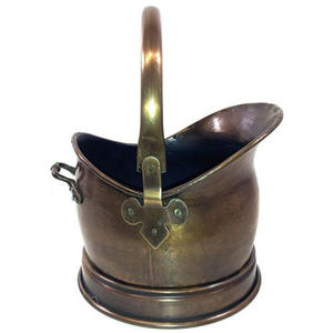 Seau à charbon en métal noir de grande taille avec poignée, seau à charbon pour la maison, le jardin, accessoires pour cheminée - Product Image 2