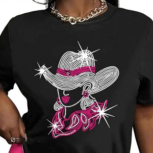 Camiseta de Mujer con Pedrería, Diseño Moderno, Buena Calidad y Transpirable, Precio de Oferta, Nueva Llegada, Precio Bajo - Product Image 4