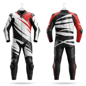 Traje de Motociclismo Profesional Unisex de Cuero para Carreras, con Protección CE, Resistente al Viento e Impermeable, Tallas Grandes, Personalizado OEM, para Verano e Invierno - Product Image 1