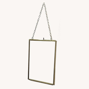 Cadre photo rectangulaire suspendu à prix raisonnable, best-seller, bordure en laiton, fleurs et feuilles pressées, décoration murale pour la maison et le bureau - Product Image 4