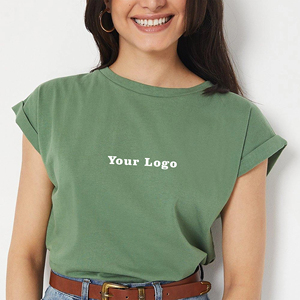 Camiseta de Mujer de Alta Calidad, 100% Algodón, 220 g/m², Ecológica, Ligera, Corte Regular, con Logotipo Serigrafiado y Apliques, Envío Rápido - Product Image 2
