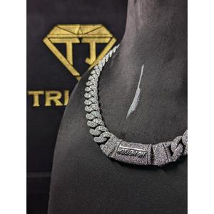 Designer Cuban Link <b>Chain</b> with Brilliant Lab Grown Diamonds Luxury Streetwear <b>Necklace</b> By Trisha Jewels - Product Image 3
