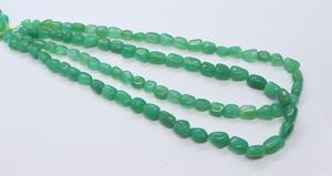 Perles de calcédoine verte naturelle lisses en forme de pépite 6-7MM, perles de pierres précieuses de calcédoine naturelle lisse et polie - Product Image 5