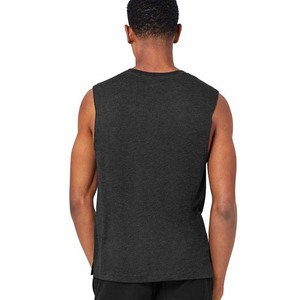 Débardeur noir sans manches à col rond pour homme, tricoté, couleur unie, style décontracté - Product Image 4
