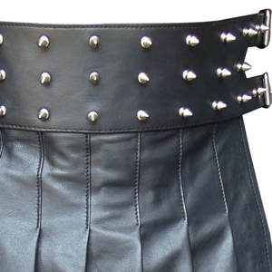 2026 <b>Leather</b> Kilts for Men Handmade Real <b>Leather</b> Utility Skirt Gothic Style Kilt - Product Image 4