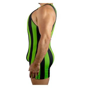 <b>Men's</b> Striped Spandex Wrestling <b>Singlet</b> Plus Size Casual Tank Top O-Neck Sublimation Print Purple Black Seamrewear - Product Image 2