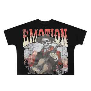 Camiseta Oversize de Streetwear para Hombre con Estampado Gráfico de Cupido y Diseño de Calavera, Manga Corta, Cuello Redondo, Ajuste Holgado, Estilo Hip Hop - Product Image 6