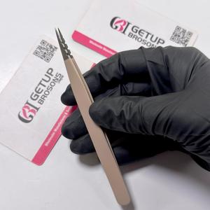 GETUP BROSONS IMPEX Pince à épiler pour cils en acier inoxydable antistatique de précision, nouveau style, pointe lisse 10 mm, logo personnalisé - Product Image 6