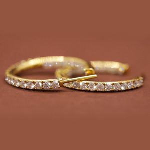 Classic 925 Sterling Silver Round Cut Diamond Curved Drop Stud <b>Hoop</b> <b>Earrings</b> - Product Image 5