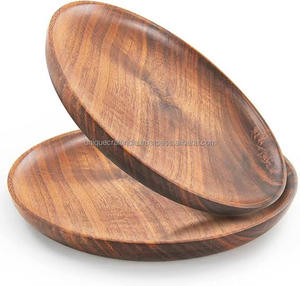 Platos DE SERVICIO DE MADERA duraderos, elegantes y ecológicos, vajilla de varios tamaños para restaurantes y servicios de catering en el hogar - Product Image 2
