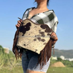 กระเป๋าหนังนิ่มคลุมผมสไตล์ตะวันตกสำหรับผู้หญิง, กระเป๋าหนังสไตล์โบฮีเมียนขนสัตว์คุณภาพสูง - Product Image 5