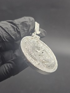 Colgante de Plata 925 Personalizado Estilo Hip Hop con Moissanita VVS, Colgante Iced Out, Colgante Bling Bust Down para Raperos, Regalo de Cumpleaños para Él - Product Image 4