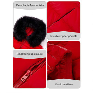 Veste matelassée brillante pour femme, coupe-vent, respirante, avec fermeture éclair, en polyester épais, personnalisable OEM/ODM - Product Image 3