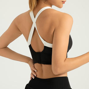 Soutien-gorge de sport pour femme, sans couture, à maintien élevé, respirant, écologique, en spandex/polyester, avec logo personnalisé, pour le fitness et le yoga, service OEM - Product Image 2